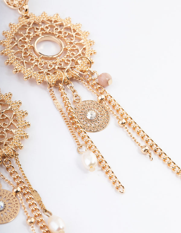 Gold Statement Stamp Earrings