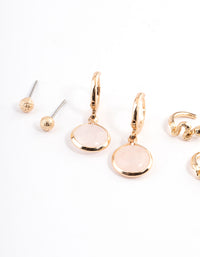 Gold Quartz Snake Stacker Pack Earrings - link has visual effect only