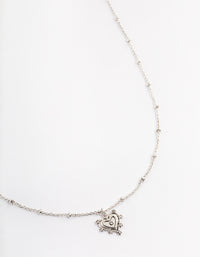 Antique Silver Heart Necklace - link has visual effect only