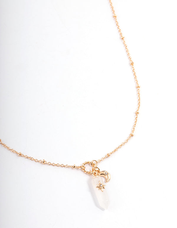 Gold Quartz Shard Necklace