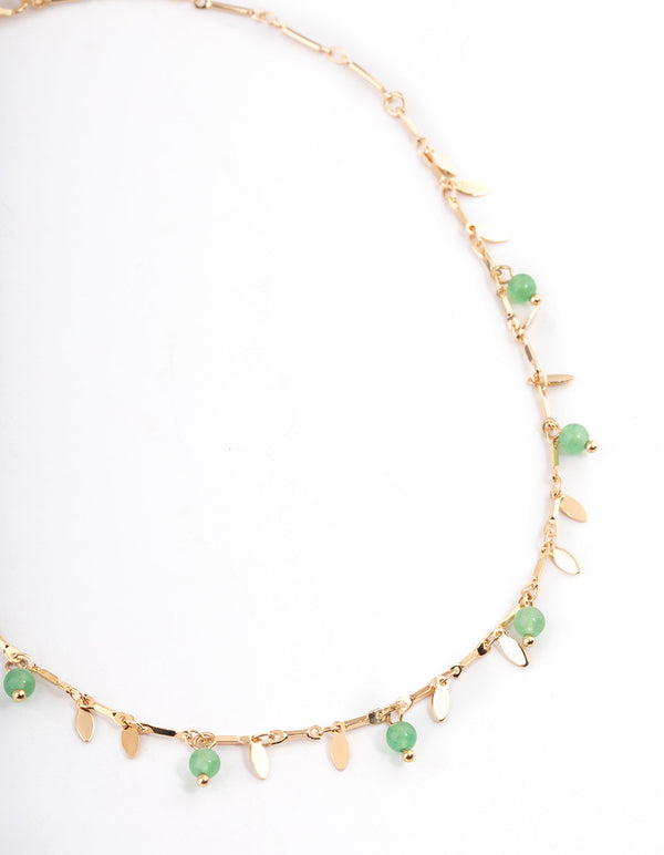 Gold Amazonite Leaf Necklace