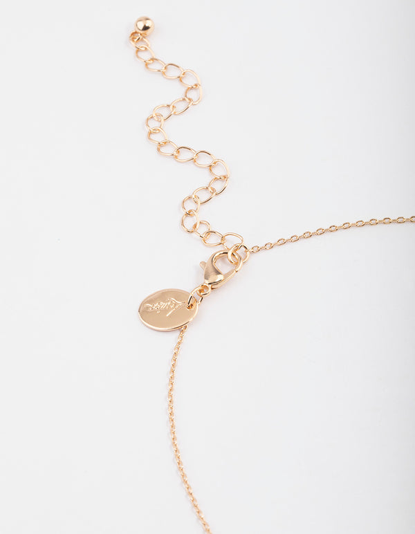 Gold Quartz Moon Necklace