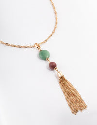 Gold Long Tassel Necklace - link has visual effect only