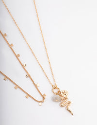 Gold Layered Snake Charm Necklace - link has visual effect only