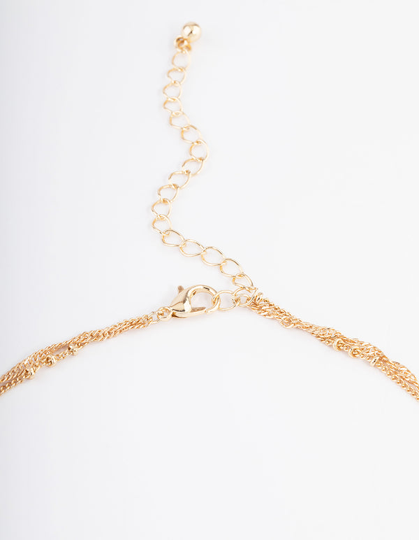 Gold Rhodonite Earring & Necklace Set