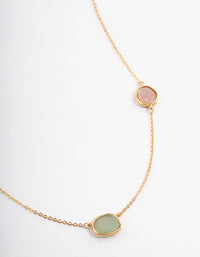 Gold Long Semi Precious Necklace - link has visual effect only