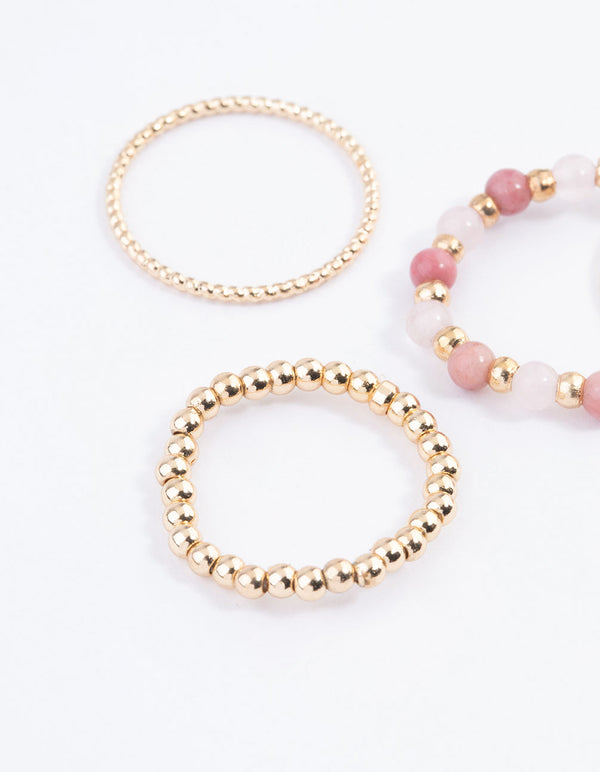 Gold Stretch Stack Rings