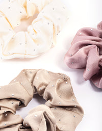 Fabric Diamante Stone Scrunchie Pack - link has visual effect only