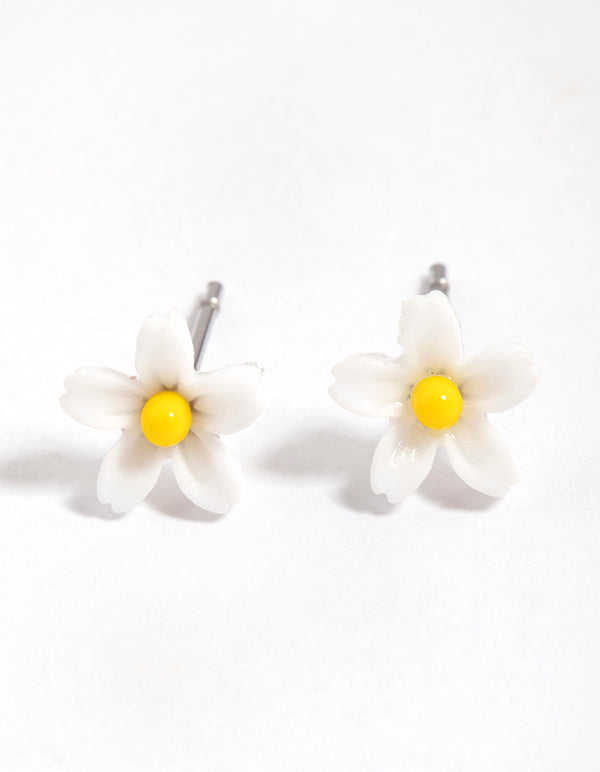 Yellow Mini Daisy Stud Earrings