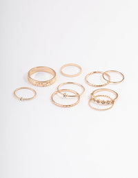 Gold Dainty Clover Ring Pack - link has visual effect only