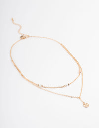 Gold Mixed Stone & Sun Ray Layered Necklace - link has visual effect only