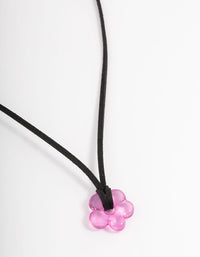 Pink Cord Flower Necklace - link has visual effect only