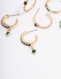Gold Garden Diamante Stack Hoop Earrings 4-Pack - link has visual effect only