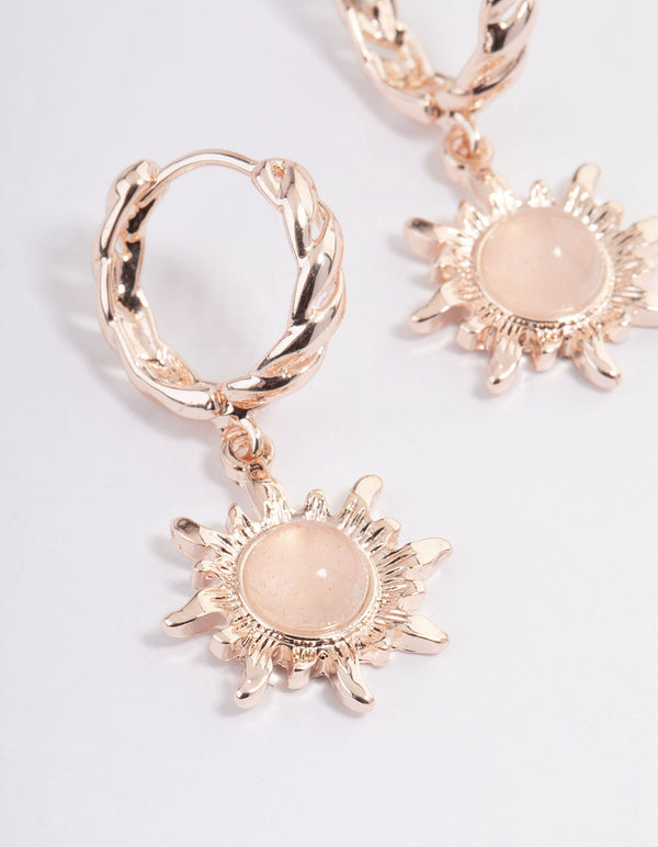 Rose Gold Celestial Huggie Earrings