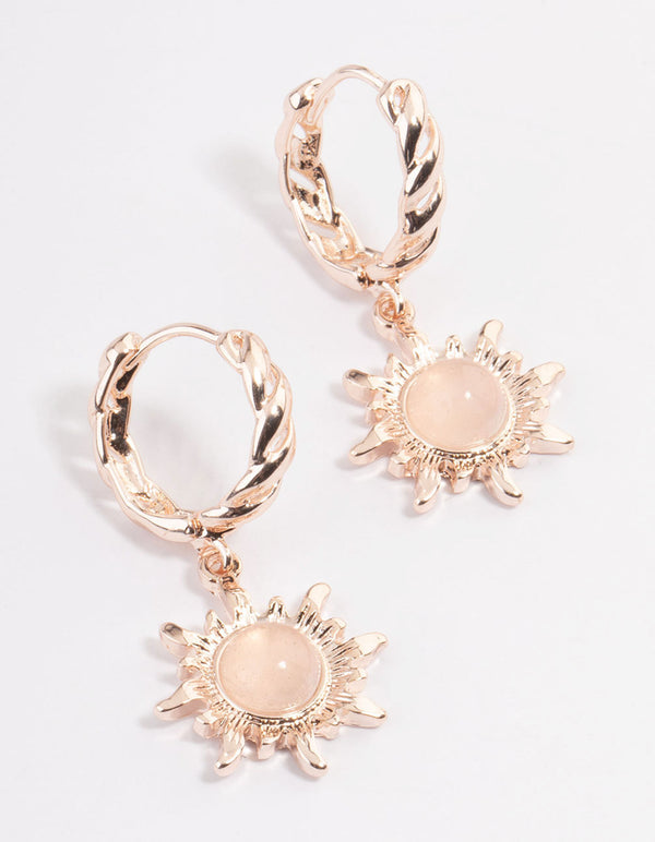 Rose Gold Celestial Huggie Earrings