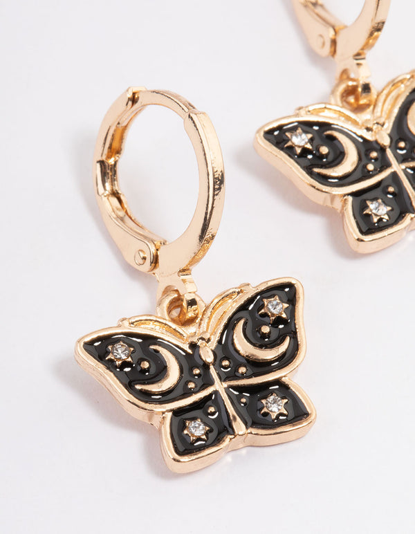 Gold Butterfly Motif Stud & Hoop Earrings 8-Pack - Lovisa