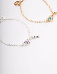 Kids Mixed Diamante Heart BFF Bracelet Pack - link has visual effect only
