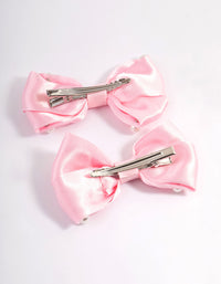 Kids Fabric Pearl Bow Hair Clip Pack - link has visual effect only