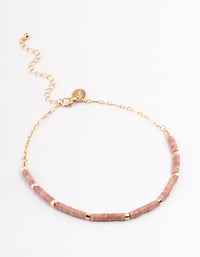 Gold Rhodonite Beaded Choker - link has visual effect only