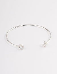 Silver Cubic Zirconia Circle Diamante End Bracelet - link has visual effect only