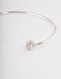Silver Cubic Zirconia Circle Diamante End Bracelet - link has visual effect only