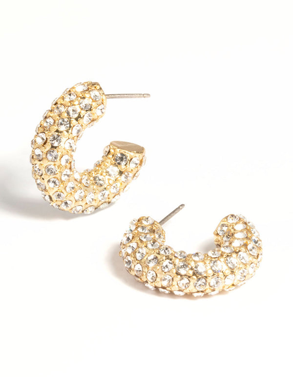 Gold Sparkle Hoop Earrings
