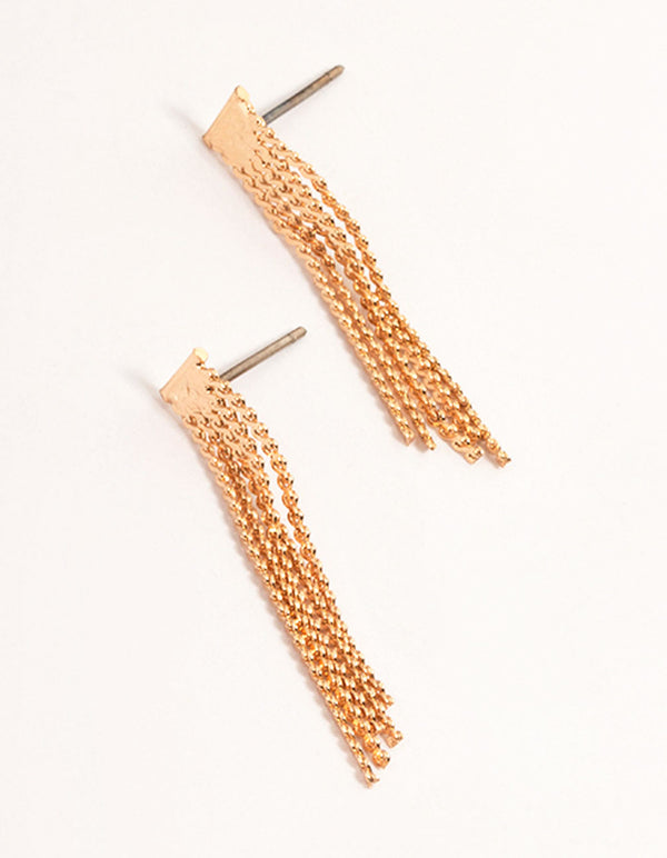 Gold Mini Tassel Earrings