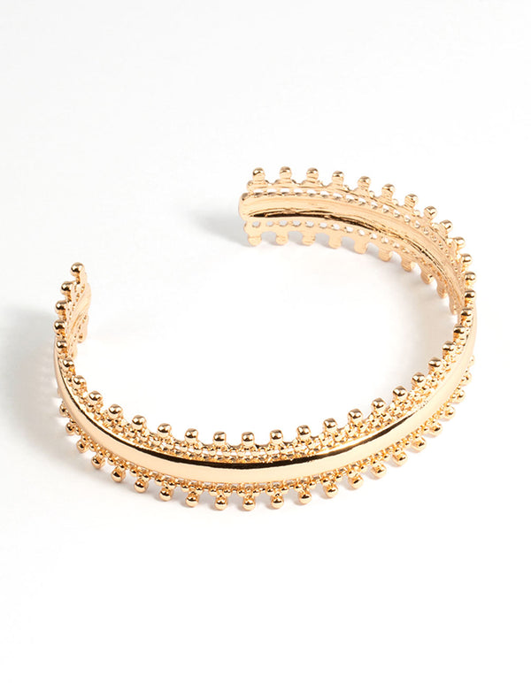 Gold Prong Cuff Bracelet