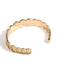 Gold Rounded Turqouise Cuff Bangle - link has visual effect only