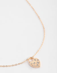 Gold Diamante Heart Locket Pendant Necklace - link has visual effect only