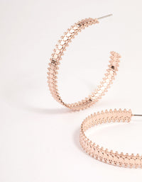 Rose Gold Stamp Hoop Earrings 40mm - link has visual effect only