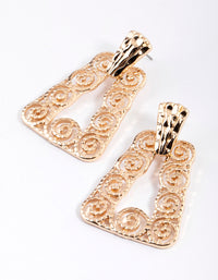 Gold Swirly Mini Door Knocker Earrings - link has visual effect only