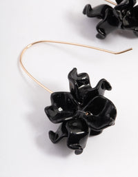 Black Mini Frosted Flower Drop Earrings - link has visual effect only