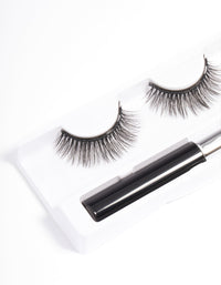 Black Natural Glam Magnetic Fake Eyelashes - link has visual effect only