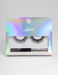 Black Natural Glam Magnetic Fake Eyelashes - link has visual effect only