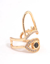 Gold Cubic Zirconia Diamante Fingertip Ring - link has visual effect only