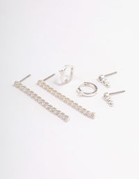 Silver Plated Cupchain Drop Earrings Pack - link has visual effect only