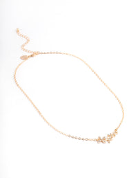 Gold Diamante Flower Cluster Necklace - link has visual effect only