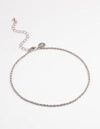 Rhodium Rope Chain Choker - link has visual effect only