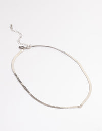 Rhodium V Shape Snake Chain Necklace - link has visual effect only