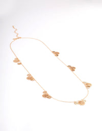Gold Long Molten & Filigree Disc Necklace - link has visual effect only