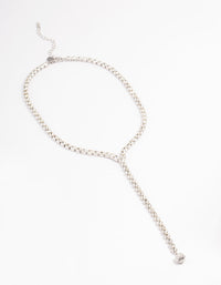 Rhodium Diamante Cupchain Y-Necklace - link has visual effect only
