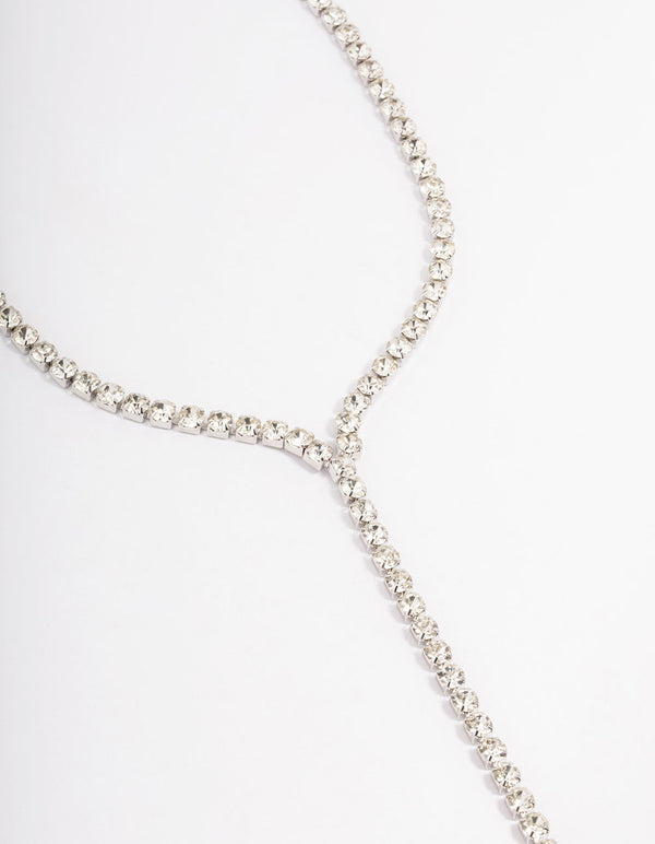 Rhodium Diamante Cupchain Y-Necklace