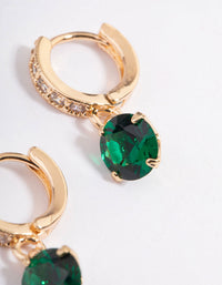 Gold Diamante Huggie Teardrop Huggie Earrings - link has visual effect only