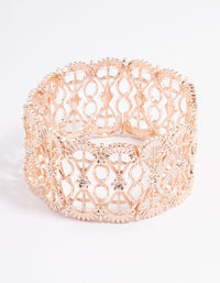 Rose Gold Mixed Filigree Stretch Bracelet - link has visual effect only