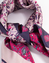Pink Fabric Mixed Tone Floral Print Scarf - link has visual effect only