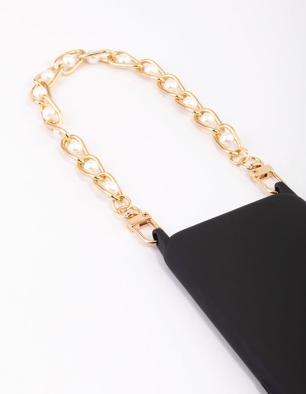 Pearl & Chain Wrist Phone Strap