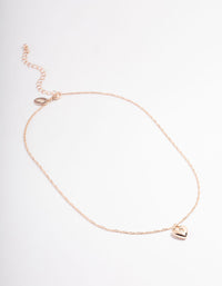 Rose Gold Plated Heart Pendant Twisted Chain Necklace - link has visual effect only