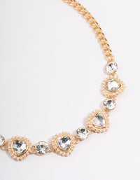 Gold Crystal Heart Choker - link has visual effect only