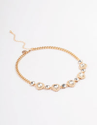 Gold Crystal Heart Choker - link has visual effect only